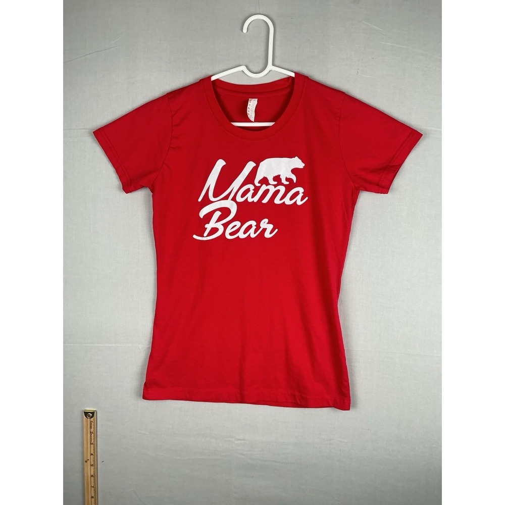 Decrum Mama Bear Graphic T Shirt Womens Size L Red Short Sleeve Cotton